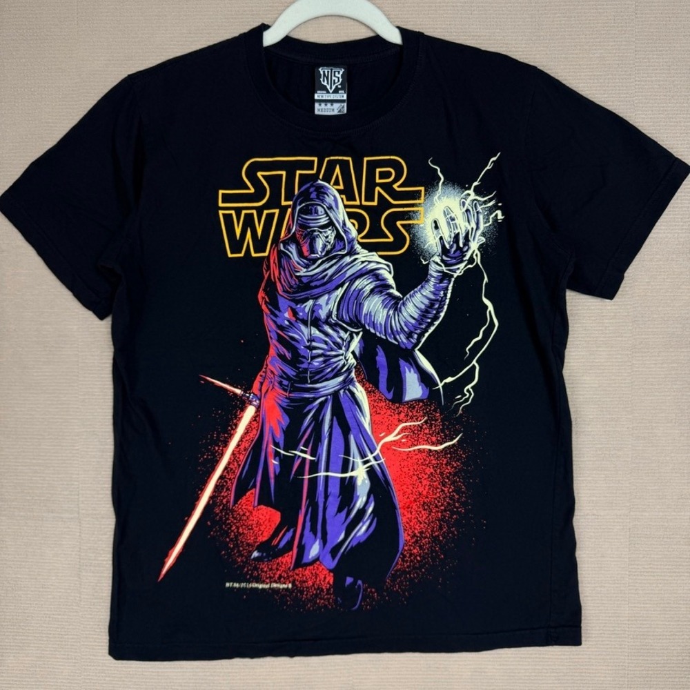 New Type System Star Wars Kylo Ren Graphic Tee Black Mens Medium Short Sleeve